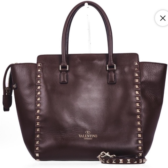 Valentino Garavani Handbags - Valentino Garavani Rockstud Double Handle Tote - Soft Calfskin Leather - (Rubin)